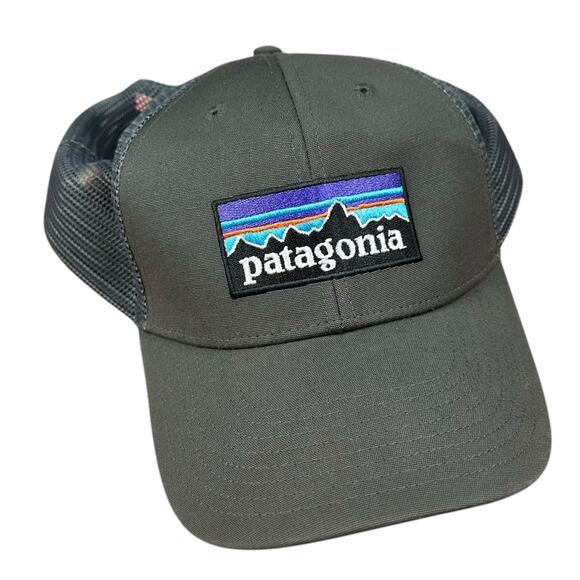PATAGONIA P-6 Logo Gray Embroidered Logo Snapback Trucker Hat All Sizes - Picture 1 of 6
